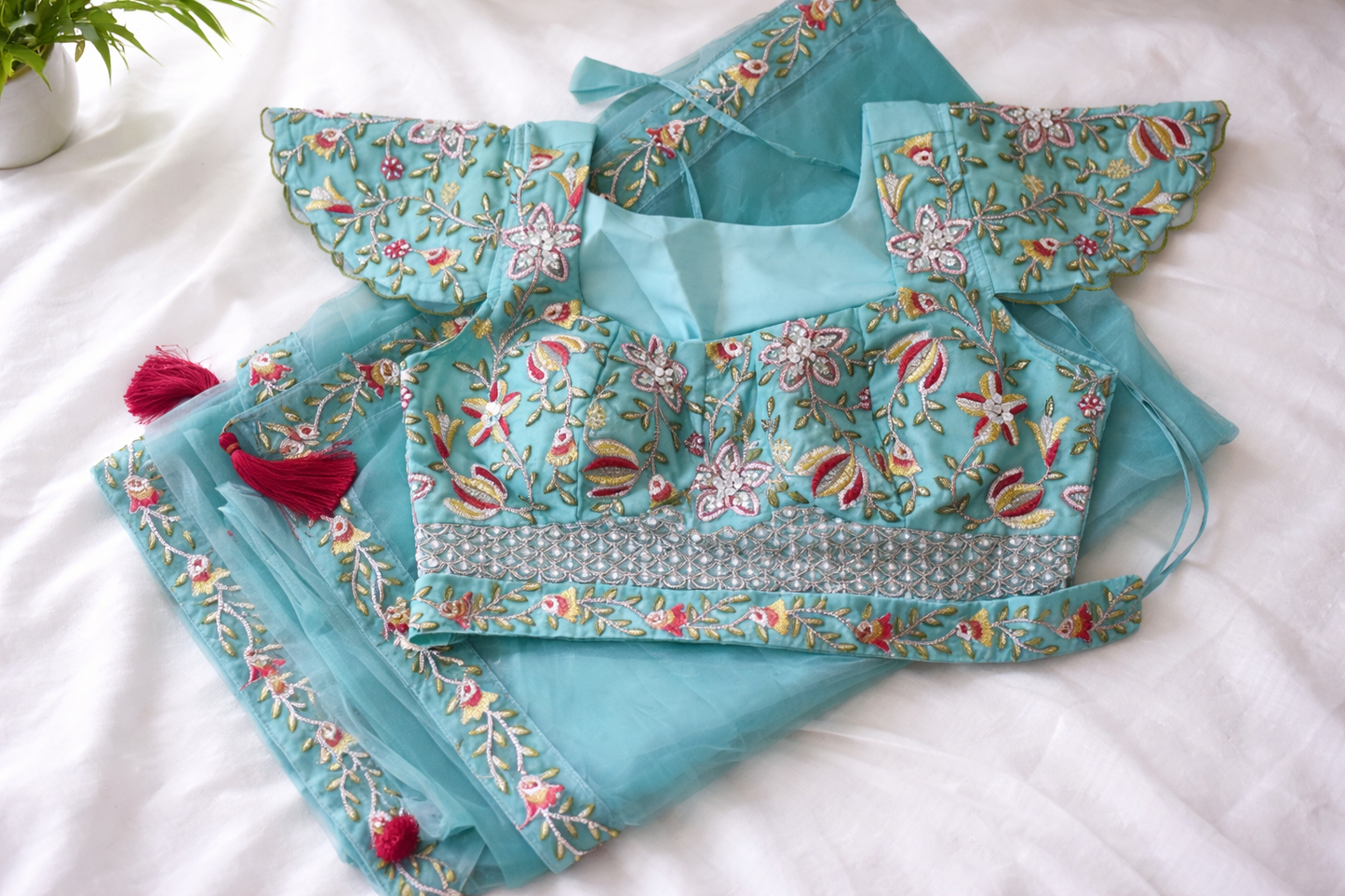Aqua Blue Saree