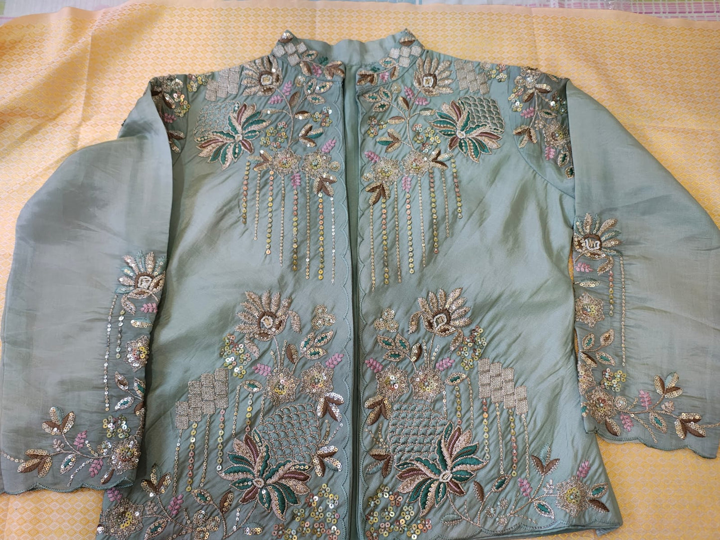 Three Piece Saree With Designer Jacket