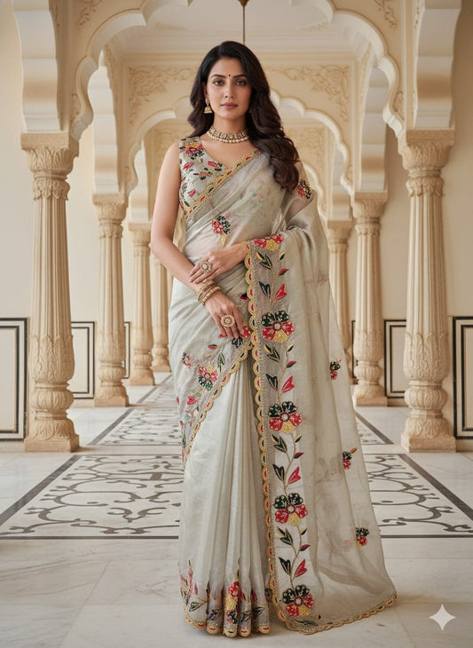 Grey Elegant Saree