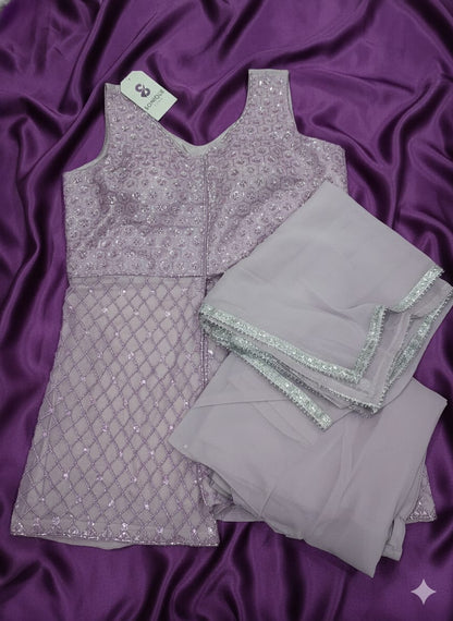 V-neckline Sequin Sharara Set