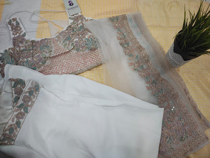 Sharara set with long shrug