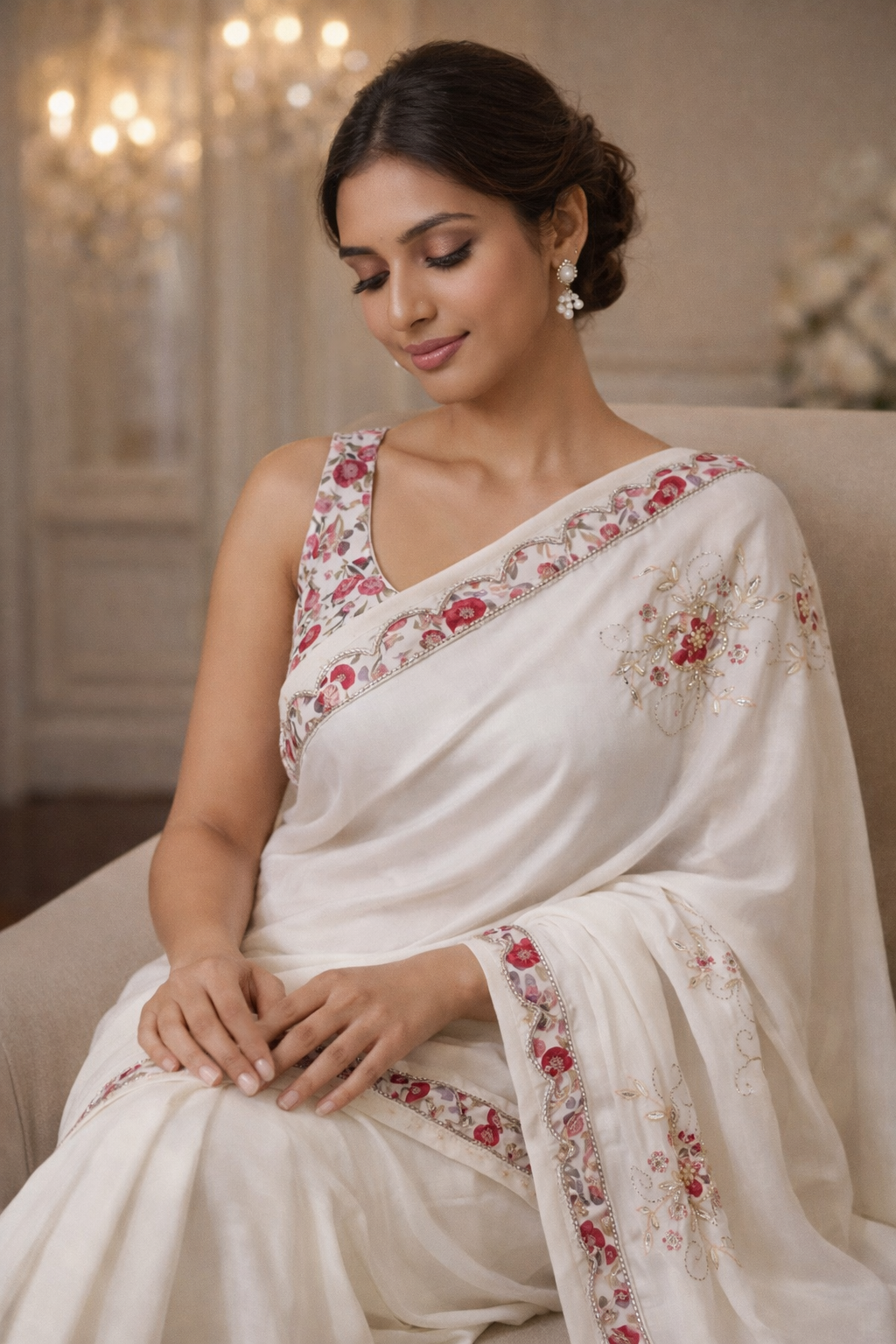 White Pearl Saree