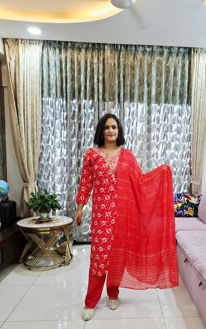 Women’s Mustard Bandhani Print Suit Set with Dupatta | Festive Ethnic Wear