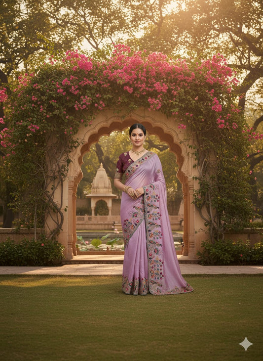 Pastel Lavender Saree