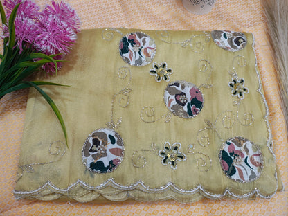 Flower pearl saree
