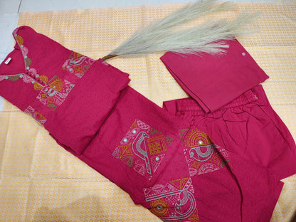 Magenta Cotton Suit