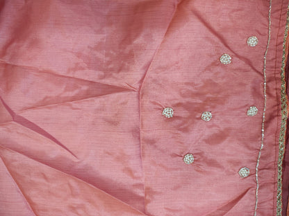 Pink flower saree