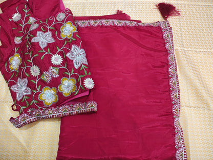 Deep Pink Saree
