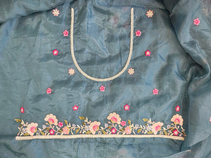 Teal Blue Saree